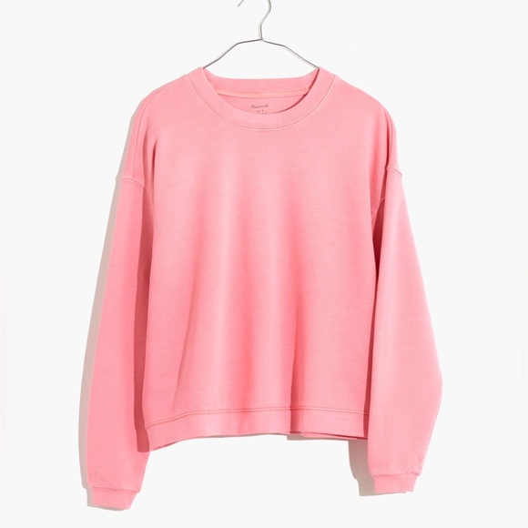 Like New Madewell Garment dyed bubblegum pink cropped sweatshirt size XS - Picture 9 of 10